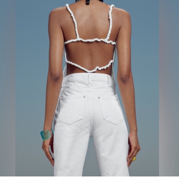 NWT • ZARA High Rise Straight White Denim Jean - Picture 5 of 15